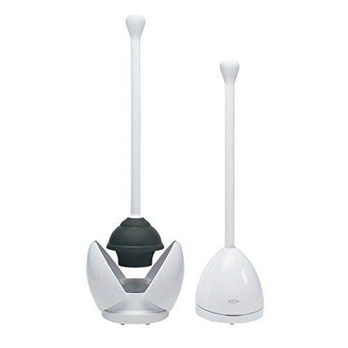 OXO Good Grips Bathroom Hideaway Toilet Brush and Plunger