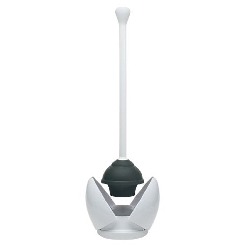 OXO Good Grips Bathroom Hideaway Toilet Brush and Plunger Combination Set,  White, 1 Piece - King Soopers