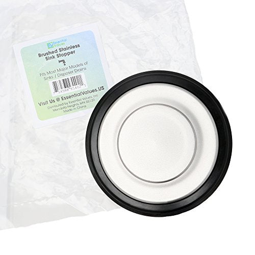 Sink Stopper, Brushed/Stainless Steel Kitchen Sink Garbage Disposal Drain Stopper, Fits Kohler, Insinkerator, Waste King & Others By Essential Values