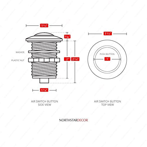 Northstar Décor AS010 Garbage Disposal Single Outlet Air Switch (Stainless Steel)