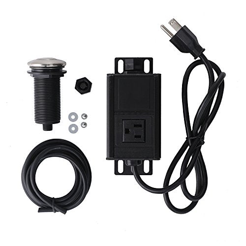 Sink Top Air Switch Kit, Garbage Disposal Part Built-Out Adapter Switch (BRUSHED CHROME) by Cleesink