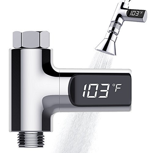 Tecboss LED Digital Shower Thermometer Battery Free Real Time Water Temperature Monitor Kids Adults - Home Hotel Essentials 2017 Patent Pending