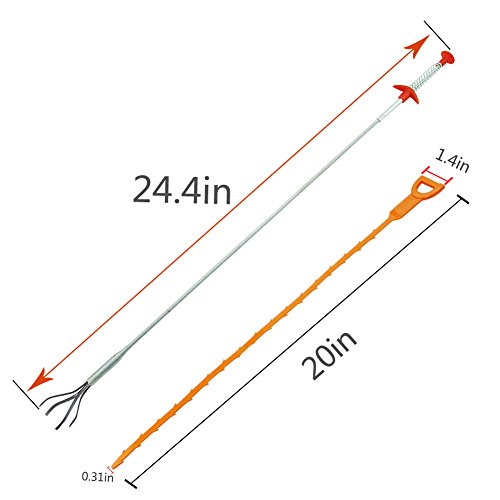 Homder 6 Pack Home Cleaning Brushes Tools Clog Remover Hair Equipment/Auger Type Clog Remover Tool for Drain Cleaning