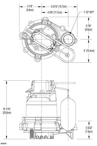 Zoeller M53 Mighty-mate Submersible Sump Pump, 1/3 Hp