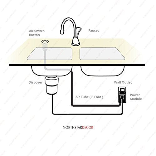 Northstar Décor AS010 Garbage Disposal Single Outlet Air Switch (Stainless Steel)