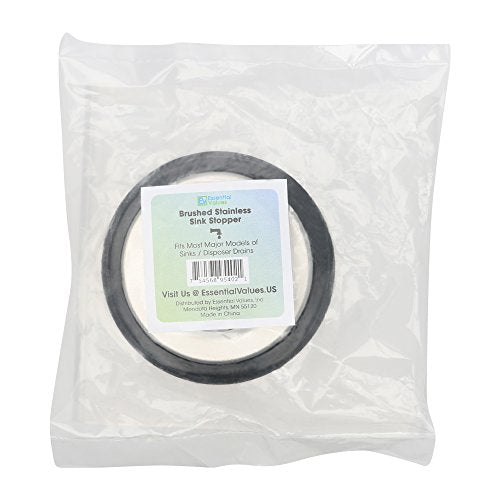 Sink Stopper, Brushed/Stainless Steel Kitchen Sink Garbage Disposal Drain Stopper, Fits Kohler, Insinkerator, Waste King & Others By Essential Values