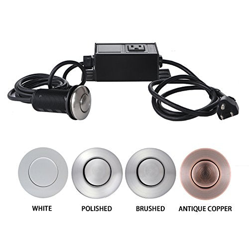 Sink Top Air Switch Kit, Garbage Disposal Part Built-Out Adapter Switch (BRUSHED CHROME) by Cleesink