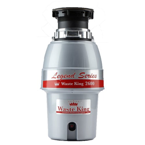 Waste King Legend Series 1/2 HP Continuous Feed Garbage Disposal with Power Cord - (L-2600)