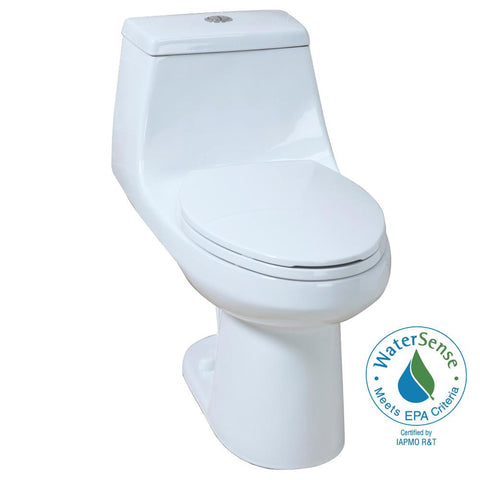 Glacier Bay 1-piece 1.1 GPF/1.6 GPF High Efficiency Dual Flush Elongated All-in-One Toilet in White