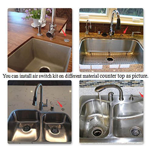 Sink Top Air Switch Kit, Garbage Disposal Part Built-Out Adapter Switch (BRUSHED CHROME) by Cleesink