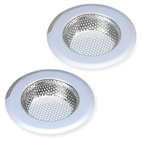 AULife Stainless Steel Kitchen Sink Strainer, Large Wide Rim 4.5" Diameter, Set of 2