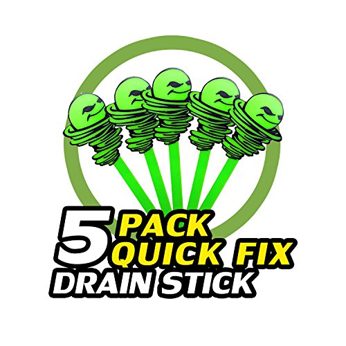 Green Gobbler Hair Grabber Tool Drain Snake Hair Clog Remover Drain Opener For Sinks Tubs and Showers, Pack of 5