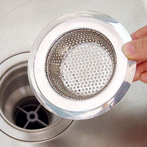 2 PCS Kitchen Sink Strainer - Heavy Duty Stainless Steel Basket Strainer By CORNERJOY,Large Wide Rim 4.5" Diameter - Perfect for Kitchen Sinks