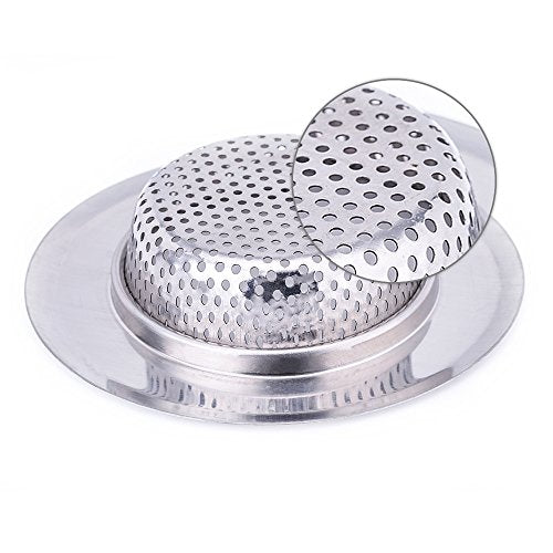 2 PCS Kitchen Sink Strainer - Heavy Duty Stainless Steel Basket Strainer By CORNERJOY,Large Wide Rim 4.5" Diameter - Perfect for Kitchen Sinks