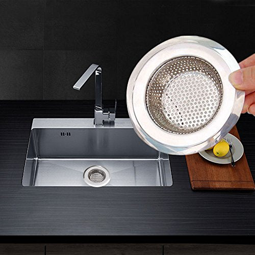 AULife Stainless Steel Kitchen Sink Strainer, Large Wide Rim 4.5" Diameter, Set of 2