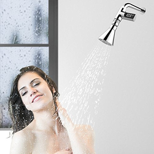 Tecboss LED Digital Shower Thermometer Battery Free Real Time Water Temperature Monitor Kids Adults - Home Hotel Essentials 2017 Patent Pending