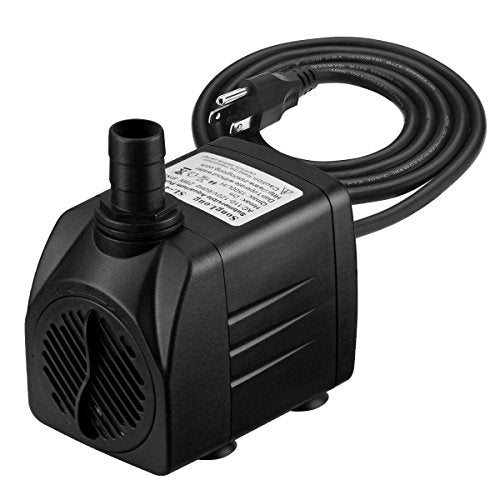 Homasy 400GPH Submersible Pump 25W Fountain Water Pump with 5.9ft Power Cord, 2 Nozzles for Aquarium, Fish Tank, Pond, Statuary, Hydroponics
