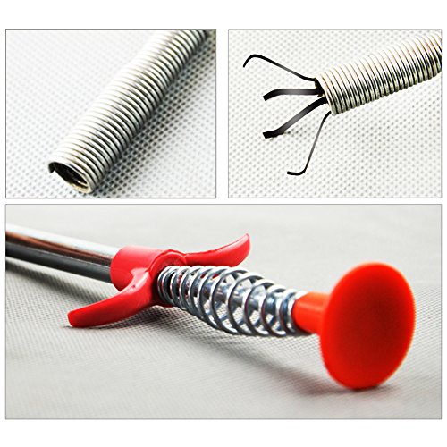 Homder 6 Pack Home Cleaning Brushes Tools Clog Remover Hair Equipment/Auger Type Clog Remover Tool for Drain Cleaning