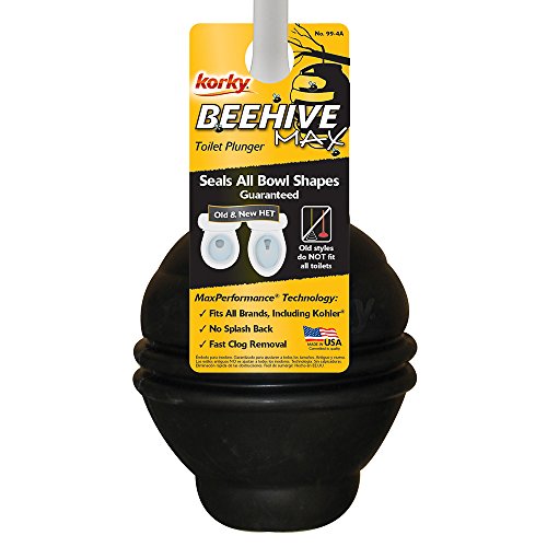 Korky 99-4A Beehive Max Universal Toilet Plunger, Fits all Toilets