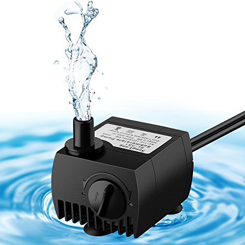 VicTsing 80 GPH (300L/H, 4W) Submersible Water Pump For Pond, Aquarium, Fish Tank Fountain Water Pump Hydroponics with 5.9ft (1.8M) Power Cord
