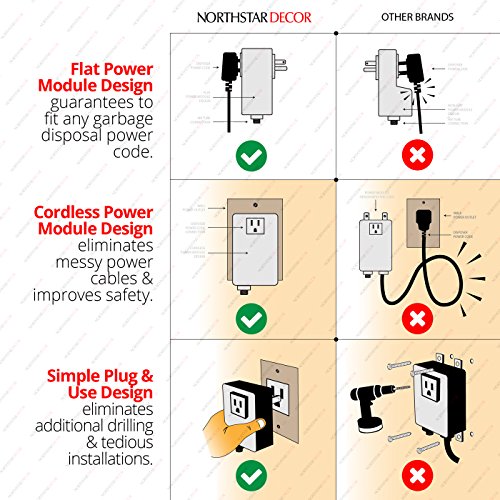 Northstar Décor AS010 Garbage Disposal Single Outlet Air Switch (Stainless Steel)