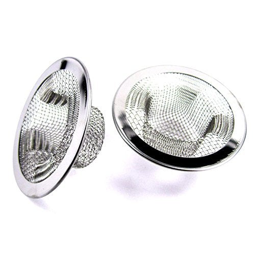 2pcs Metal Sink Strainer Bathtub Drain Hole Hair Catcher Drain Hole Filter Trap