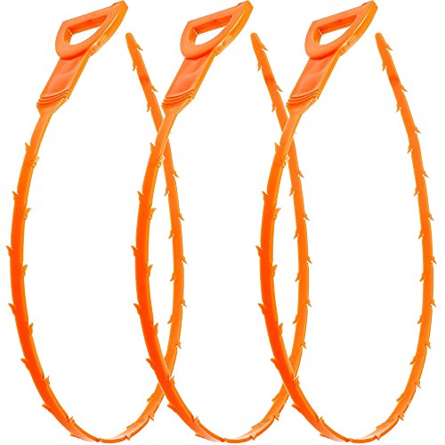 Vastar 3 Pack 23.6 Inch Drain Snake Hair Drain Clog Remover Cleaning Tool