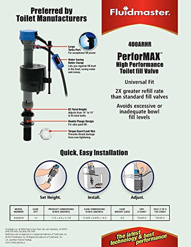 Fluidmaster 400AH High Performance Toilet Fill Valve