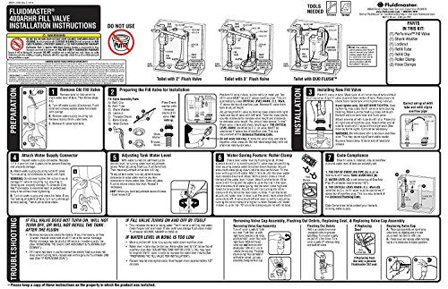 Fluidmaster 400AH High Performance Toilet Fill Valve