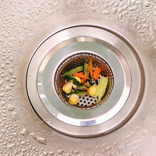 2 PCS Kitchen Sink Strainer - Heavy Duty Stainless Steel Basket Strainer By CORNERJOY,Large Wide Rim 4.5" Diameter - Perfect for Kitchen Sinks