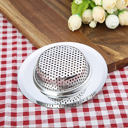 AULife Stainless Steel Kitchen Sink Strainer, Large Wide Rim 4.5" Diameter, Set of 2