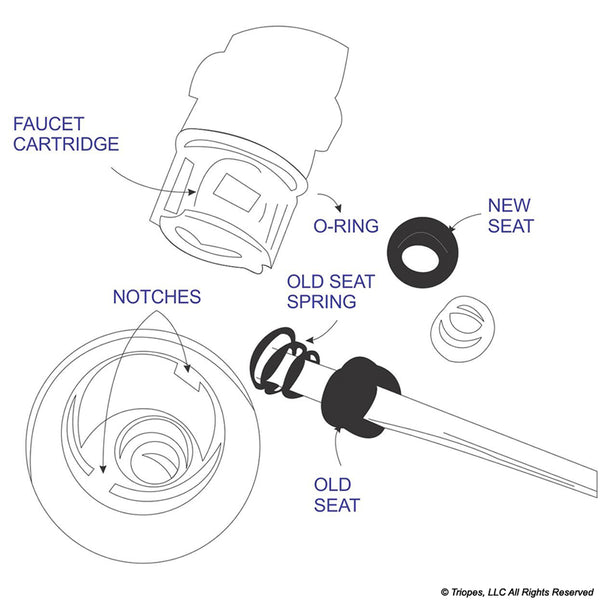 T500161 - Faucet Rebuild Cartridge STANDARD - Moen, Delta